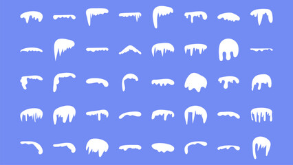 Winter Snow Caps Vector Set