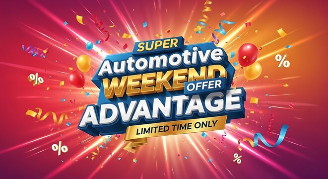 Get ready for a super automotive weekend with limited time offers and vibrant deals, perfect for celebrating savings and finding your next ride with exciting promotions