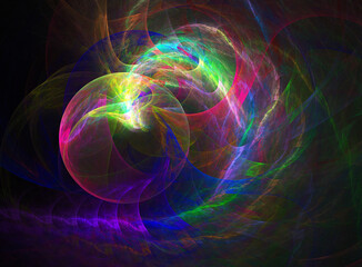 Fractal colored abstract on black background