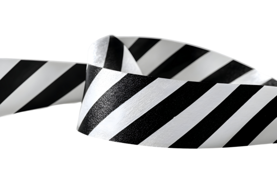 Black and white diagonal safety caution tape for hazard warning