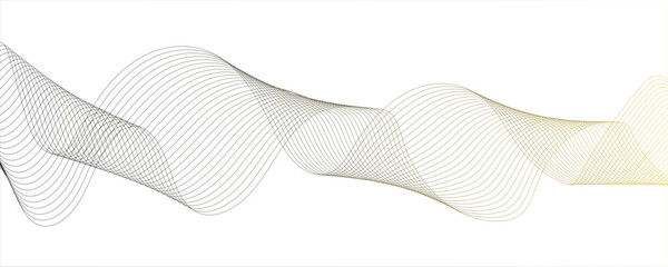 Abstract digital wave pattern consisting of smooth, flowing lines in a teal golden gradient. wavy lines forming a flowing, undulating pattern. Dynamic, fluid motion with overlapping translucent.