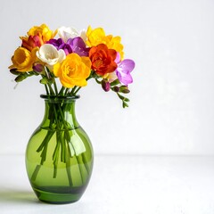 Vibrant spring flowers in vase