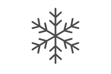 Simple snowflake icon representing winter, cold weather, ice, freezing temperatures and christmas holidays
