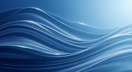 Naklejka premium A fluid abstract composition of flowing, iridescent waves in varying shades of blue, creating a dynamic and ethereal feel