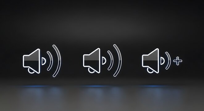 Volume Control Icons - Adjusting Audio Levels for Optimal Sound.