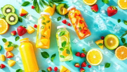 Refreshing Candid Photography of Vibrant Fruit-Based Beverages