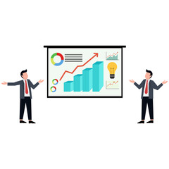 Fototapeta premium Businessman Presenting Graphs and Data in Office Meeting