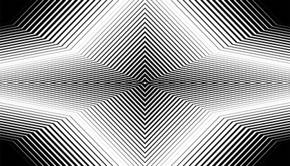 Black and white smooth transition of geometric pattern with illusion effect. For modern digital element. Vector Format Illustration 