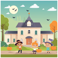 Naklejka premium Cute Halloween Graphic 