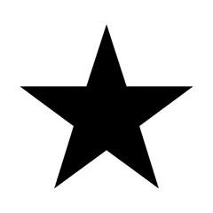 Fototapeta premium Simple black five pointed star shape isolated on pure clean graphic element