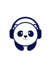 Fototapeta premium Cute panda illustration with headphones adorable vector graphic for music lovers scalable design
