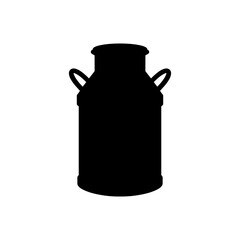 Fresh milk can silhouette vector flat illustration design.