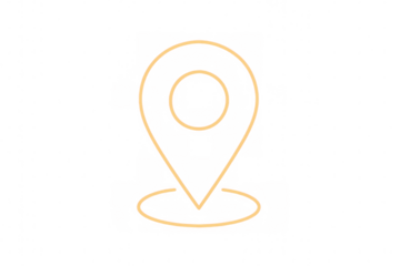 Location pin icon outline symbolizing map marker, gps navigation, and destination pointer, transparent background
