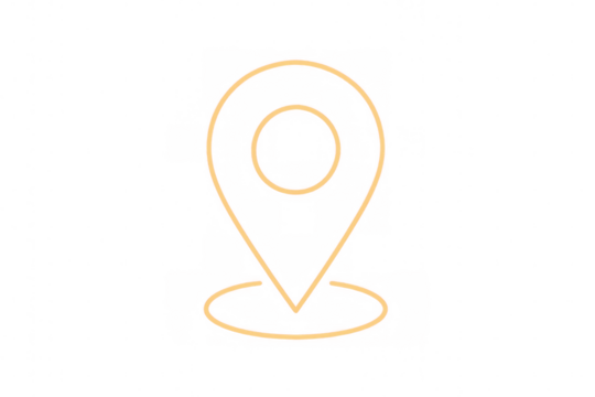 Location pin icon outline symbolizing map marker, gps navigation, and destination pointer, transparent background