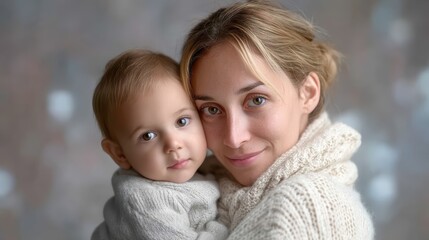 Obraz premium Mother and baby cheek to cheek