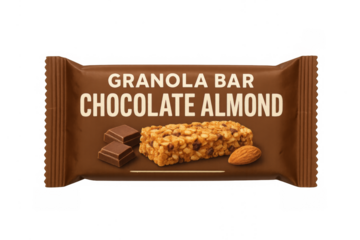 Granola bar chocolate almond protein snack packaging