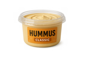 Hummus classic dip in plastic container with lid