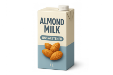 Unsweetened almond milk carton plant-based beverage