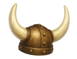 Viking Horned Helmet &ndash; Realistic Medieval Warrior Headgear on Transparent Background