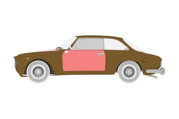 car isolated on transparent background, 3d illustration, cg render