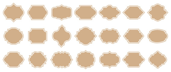 Elegant vintage labels with ornate frames. Classic tags with decorative border for handmade branding and packaging.