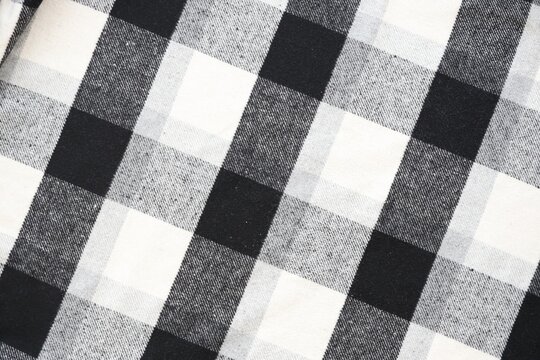 Black checkered napkin towel isolated, kitchen napkin cloth in black