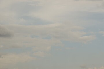 Blue sky with scattered white cumulus clouds