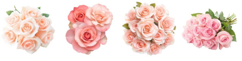 Floral Fantasy: A quartet of stunning rose arrangements, each showcasing the delicate beauty of these timeless blooms, offering a vision of pure elegance.