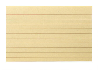 Index card isolated  on white background