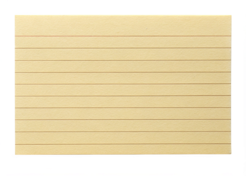 Index card isolated  on white background