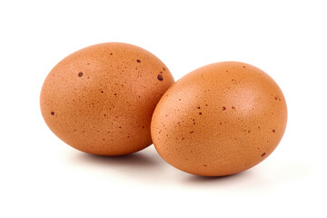 Two Brown Eggs, isolated on white background