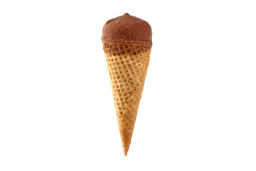 Chocolate Ice Cream Cone, isolated on white background