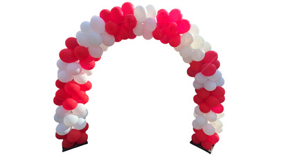 Colorful Balloons Arc Isolated on White Background with Copy Text Space. Decorative Party Element for Celebrations, Events, and Festive-Inspired Designs. PNG File