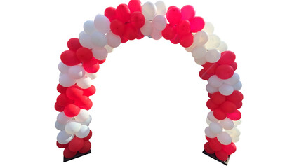 Colorful Balloons Arc Isolated on White Background with Copy Text Space. Decorative Party Element for Celebrations, Events, and Festive-Inspired Designs. PNG File