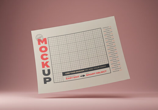 Horizontal Page Floating Mockup