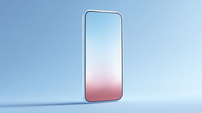 Elegant smartphone with sleek design, Sophisticated smartphone presented on pastelcolored surface emphasizing its sleek and stylish design