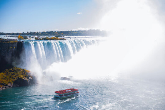 view of Niagara Falls from Canada in autumn - Powered by Adobe