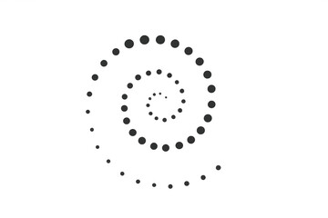 Loading spinner icon animation showing buffering dots in a continuous spiral motion, transparent background