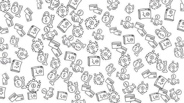 Finance animation pattern seamless. Suitable for financial crisis concept design, healthcare industry marketing materials, and infographics.