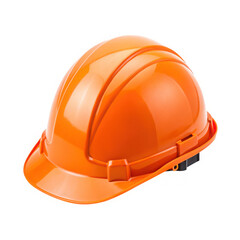 Fototapeta premium Closeup of an orange hard hat, a safety equipment, isolated on transparent background