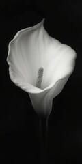 Elegant Calla Lily in Black and White, A Timeless Symbol of Purity and Beauty