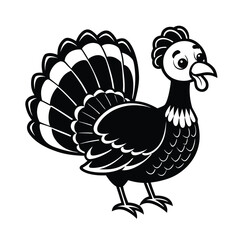 cute cartoon turkey with bird illustration