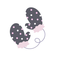 Gloves, winter accessories, warm clothing item. Vector illustration.