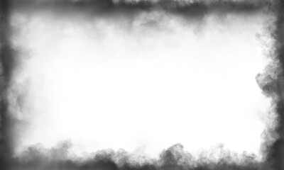 Grunge Frame Border Texture Effect Vignette Edge Dust Overlay with Transparent Background for Creative Graphic Designs and Photo Editing Templates