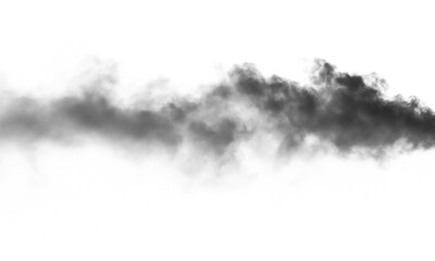 Heavy Pollution Black Smoke Cloud Plume on Transparent Background Atmosphere Dark Toxic Air Smoggy Industry Disaster Chemical Hazard Effect