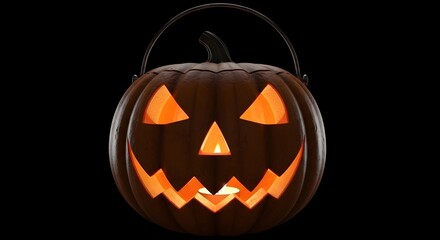 Glowing Jack-o'-Lantern on Halloween Night