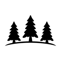 Obraz premium Vector pine tree forest silhouette illustration scalable nature icon svg