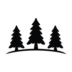 Obraz premium Vector pine tree forest silhouette illustration scalable nature icon eps