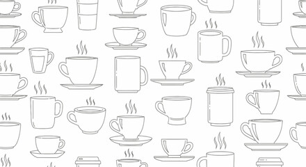 Captivating coffee cup pattern seamless design for cafes and beverage brands creating cozy vibes and morning routines
