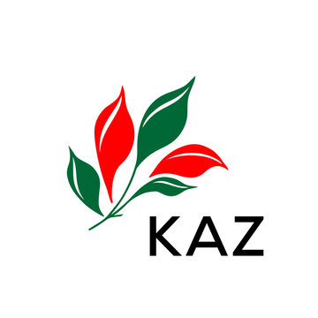 Modern Abstract Leaf Logo Design &ndash; KAZ Later Logo, Red and Green Nature-Inspired Brand Icon
